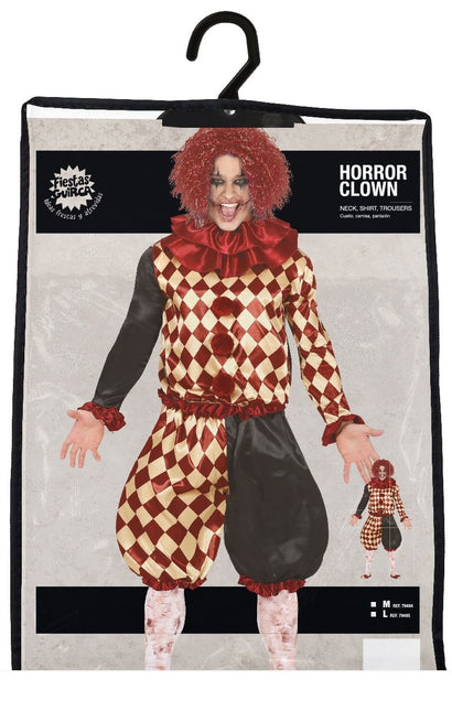 Horror Clown Halloween Costume Men Red