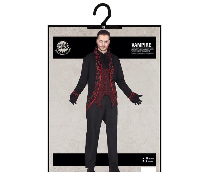 Costume d'Halloween Vampire Homme Rouge Noir