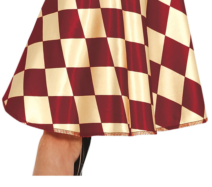 Horror Clown Halloween Costume Ladies Red Gold