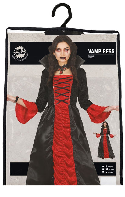 Costume d'Halloween Vampire Dames Rouge Noir