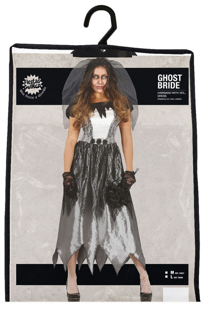 Costume d'Halloween de la mariée fantôme Dames Noir