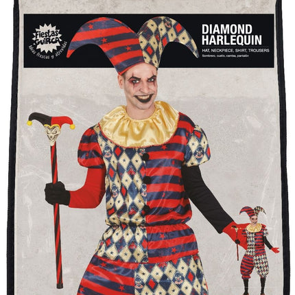 Costume d'Halloween Arlequin Homme Diamant