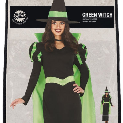 Costume de sorcière d'Halloween Dames Vert