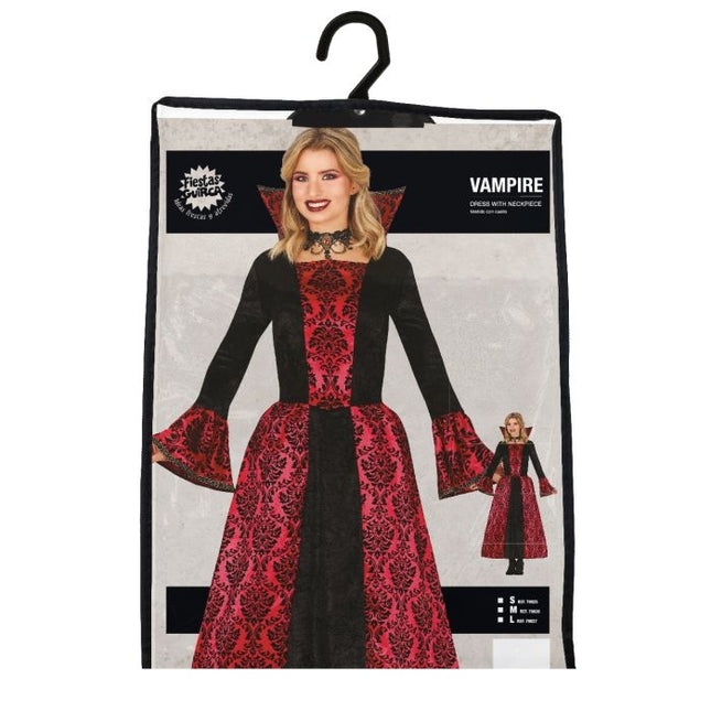 Robe d'Halloween de vampire rouge pour femme