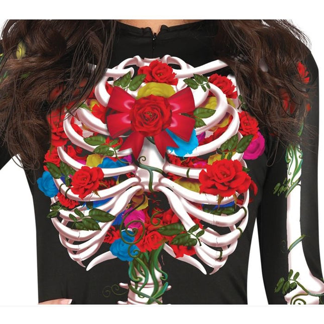 Costume d'Halloween Squelette Fleurs Dames