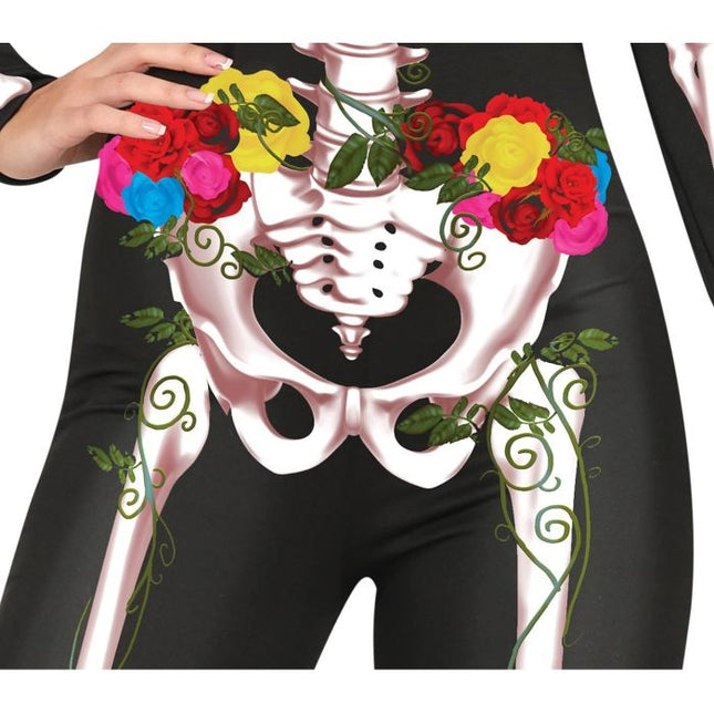 Costume d'Halloween Squelette Fleurs Dames