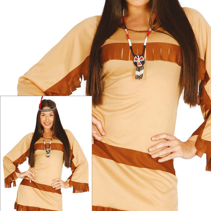 Robe indienne marron pour dames 2 pièces