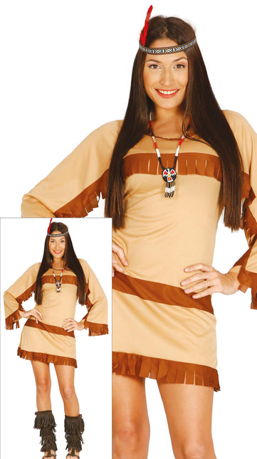 Robe indienne marron pour dames 2 pièces