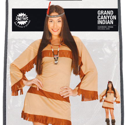 Robe indienne marron pour dames 2 pièces