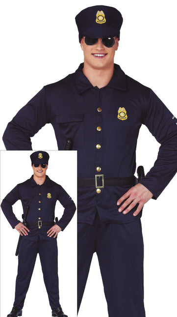 Costume de policier bleu foncé pour hommes