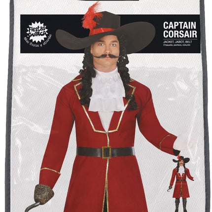 Costume de pirate Bordeaux Rouge Hommes Long