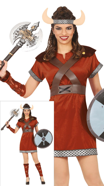 Costume viking marron pour femme