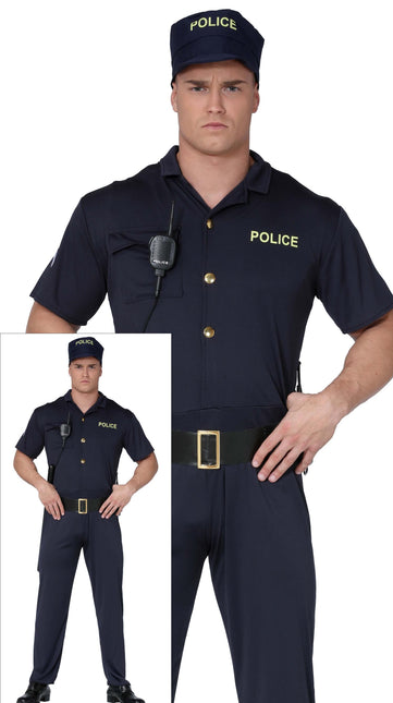 Costume de police bleu hommes