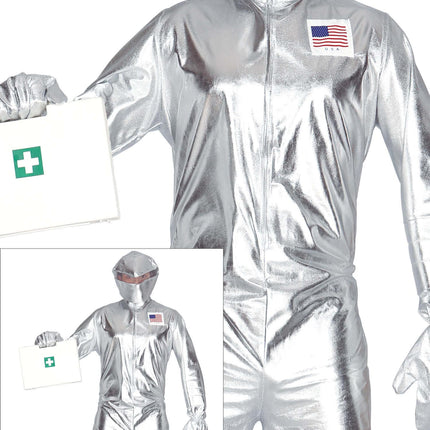 Costume d'astronaute argenté pour homme