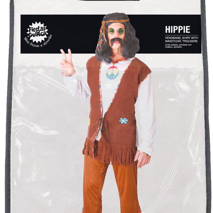 Costume Hippie 60S Hommes Blancs Marrons