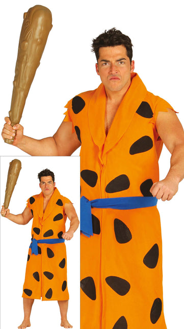 Costume de Fred Flintstone Noir Orange Hommes