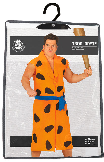 Costume de Fred Flintstone Noir Orange Hommes