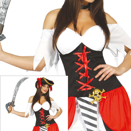 Piratesuit Ladies Red Deluxe