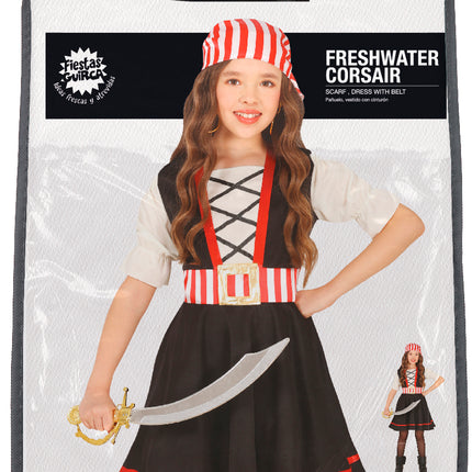 Costume de pirate Noir Rouge Fille