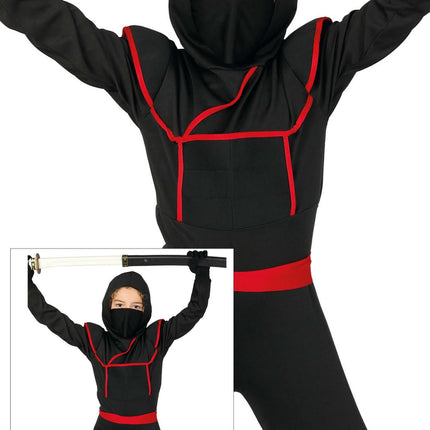 Combinaison Ninja Enfant Rouge Noir