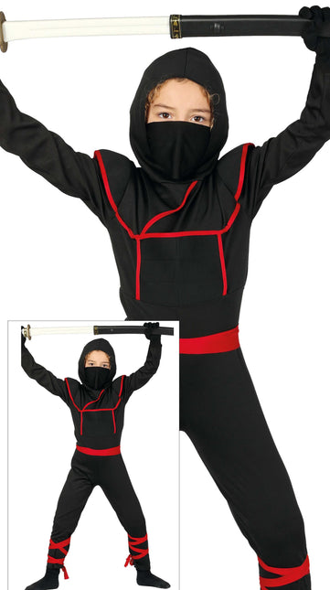 Combinaison Ninja Enfant Rouge Noir