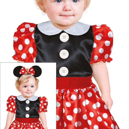 Costume Minnie Mouse Rouge Blanc Bébé