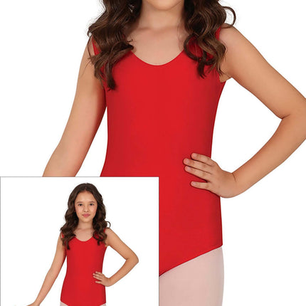 Girl Red Gym Suit Sleeveless