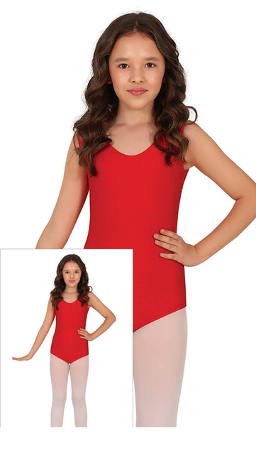 Girl Red Gym Suit Sleeveless