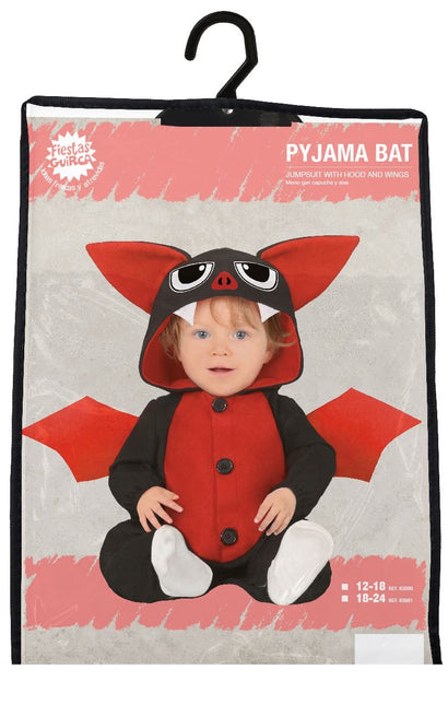 Costume de chauve-souris bébé rouge