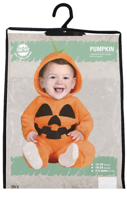 Costume d'Halloween Citrouille Bébé Noir Orange