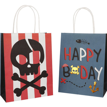 Sacs cadeaux - Pirate Party - 20 x 27 cm - 6 pièces