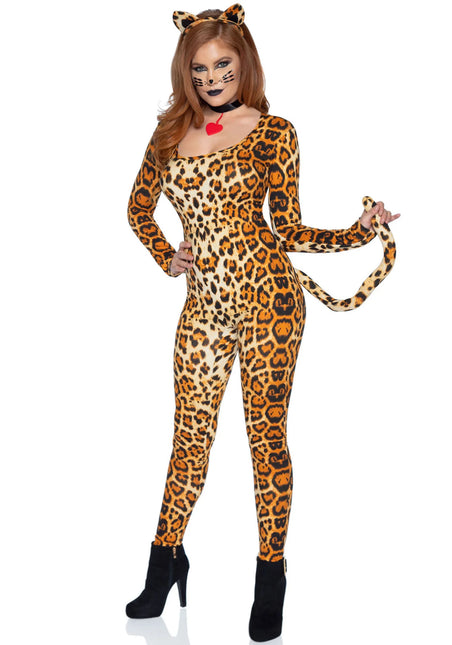 Cougar Catsuit Orange Women's Leg Avenue