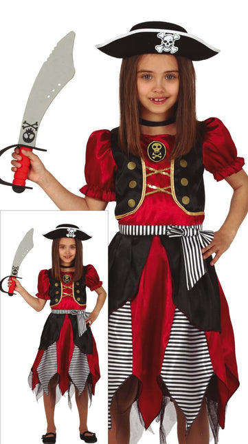 Costume de pirate enfant rouge