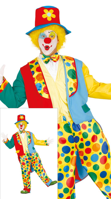 Costume de clown homme coloré