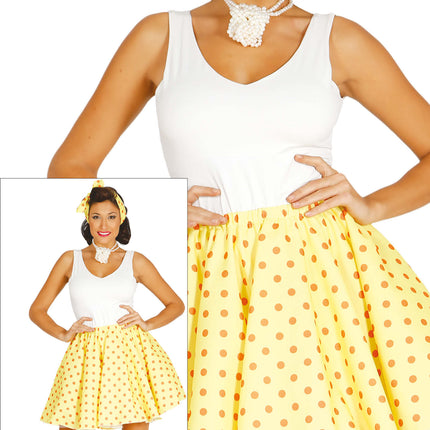 Grease Costume Set Yellow 50's Ladies L