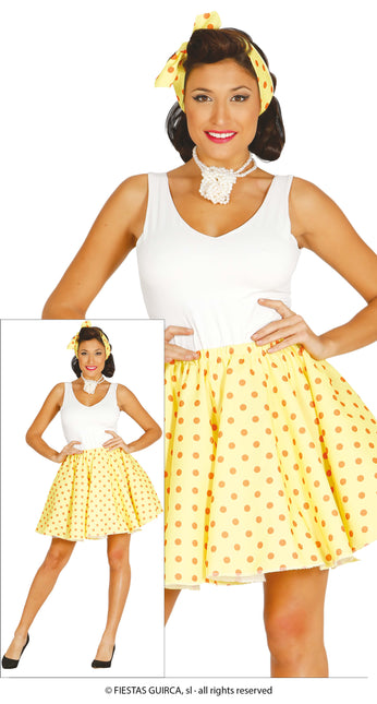 Grease Costume Set Yellow 50's Ladies L