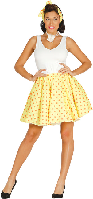 Grease Costume Set Yellow 50's Ladies L