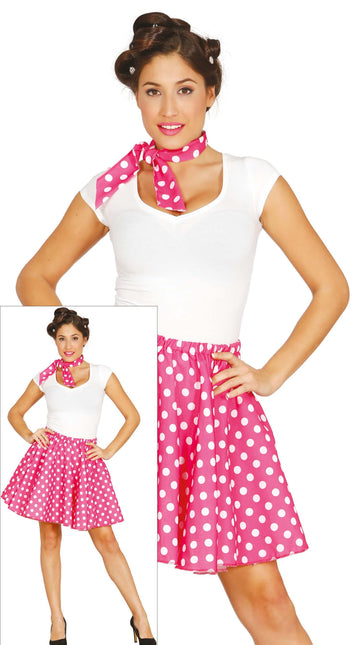 Grease Costume Set Pink 50's Ladies L