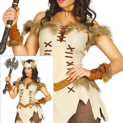 Costume de viking pour femme marron