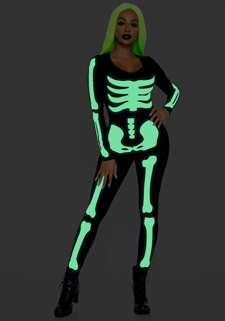 Halloween Catsuit Ladies Glow In The Dark Leg Avenue