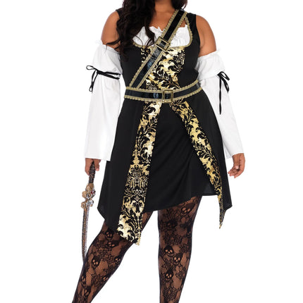 Robe Pirate Noir Blanc Dames Noir Leg Avenue