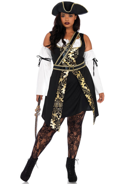 Robe Pirate Noir Blanc Dames Noir Leg Avenue