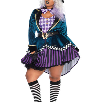 Mad Hatter Costume Purple Green Ladies Leg Avenue