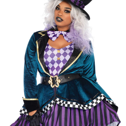 Mad Hatter Costume Purple Green Ladies Leg Avenue