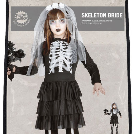 Costume d'Halloween Robe d'enfant Squelette