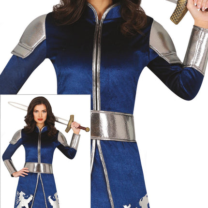 Costume de chevalier Bleu Dames