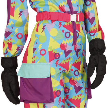 Combinaison de ski Neon 80S Bleu Jaune Dames