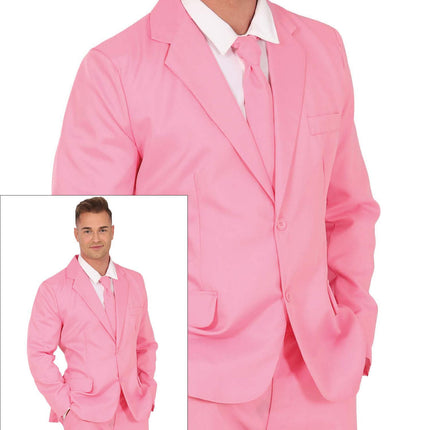 Costume rose pour homme