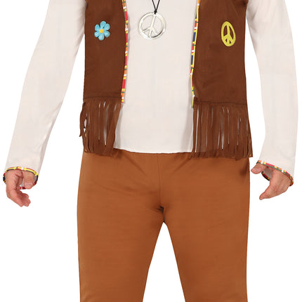 Costume Hippie 60S Hommes Blancs Marrons