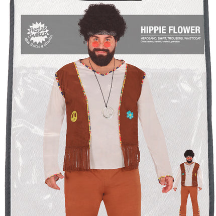 Costume Hippie 60S Hommes Blancs Marrons